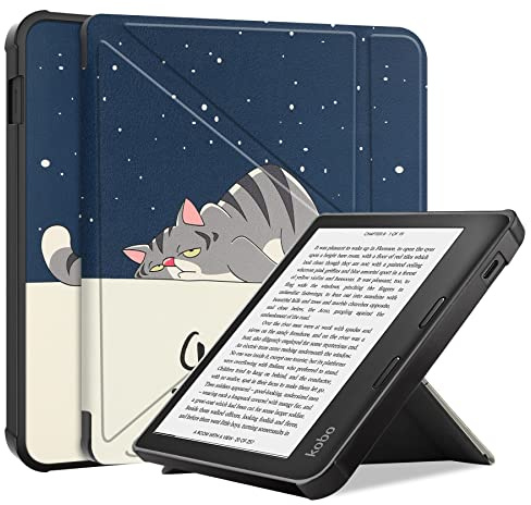Lobwerk Tablet Hülle für Kobo Libra 2 7 Zoll Slim Case Etui mit Standfunktion und Auto Sleep/Wake Funktion