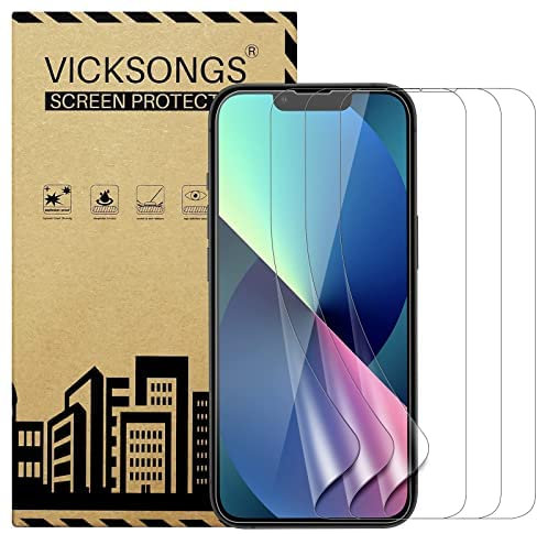 VICKSONGS Full Screen Schutzfolie für iPhone 14 Pro Max displayfolie, iPhone 14 Pro Max Folie - Perfekte iPhone 14 Pro Max Glass dünn, iPhone 14 Pro Max Schutzfolie 3 Stück (Transparent))