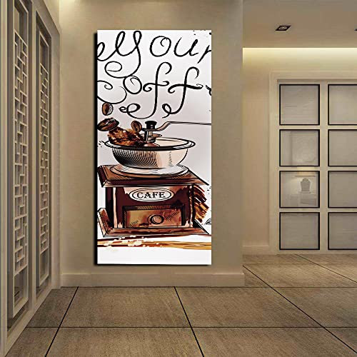 ZAPVI Tür bekleben mit Türtapete Selbstklebend Kaffee Tür verschönern mit Türfolie Türaufkleber Türbilder Türposter Türklebefolie B90 x H200cm