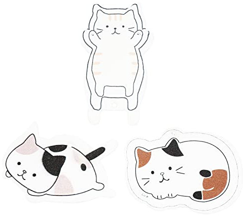 Cualque 3PCS Cute Cat Dish Sponges Cleaning for Kitchen,Cartoon Animal Dishwashing Scrubber Dual Sided Scrub Sponge Non-Scratch Multi-Use Sponges for Washing Dishes (Cat)