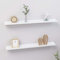 Homiuse Wandregal Weiß 2 Stück - Hochglanz-Weiß Holz Bücherregal für Küche und Kinderzimmer - Wandboard Wall Shelf Bookshelf 80x9x3 cm