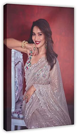 AIPHE Kunstwerk Malerei Leinwanddrucke Madhuri Dixit 6 Poster Leinwand Wand Art Raum Bilder für Schlafzimmer Geschenke Dekor 60x90cm Kein Rahmen