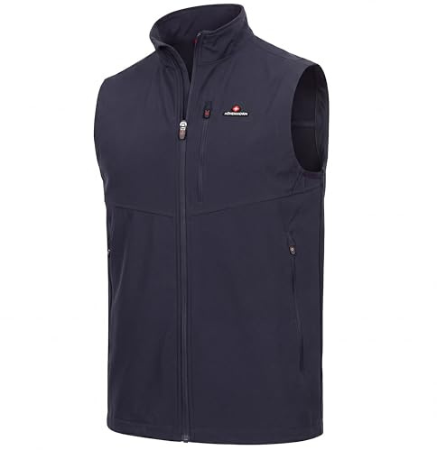 Höhenhorn Allalin Gilet Uomo Softshell Outdoor Jogging Giubbotto Softshell, Blu scuro, L