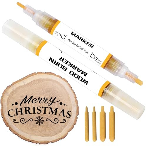kintsukuroi Wooden Burning Marker, 2PCS Scorch Pen Double Sided for Wood Burn, Accurately & Easily Burn Designs on Crafts, Suitable for Beginners DIY
