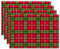 Ohok Weihnachten Tischsets Abwaschbar 4er Set, Polyester Leinen Platzdeckchen 30x45cm, Weihnachten Tischuntersetzer Platzsets für Küche Speisetisch Hotel Weihnachts Tischdeko (Rot-Grün Plaid)