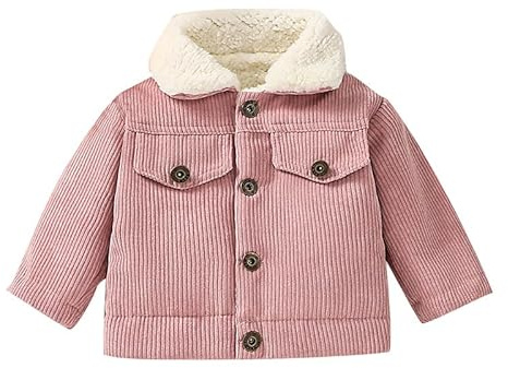 Odziezet Manteau de Bébé Filles Manteau Chaud d'hiver Veste en Velours Côtelé pour Enfants Nouveau-né Vêtements Coupe-vent 3 Mois-3 Ans