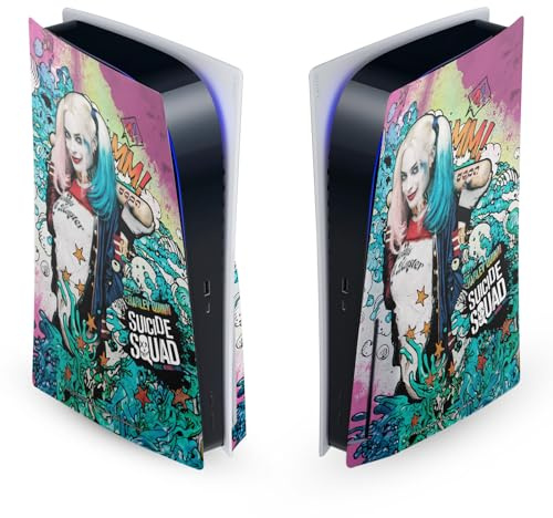Head Case Designs Officially Licensed Suicide Squad 2016 Harley Quinn Poster Graphics Vinyl Faceplate Sticker Gaming Skin Decal Cover Compatible With Sony PlayStation 5 PS5 Disc Edition Console