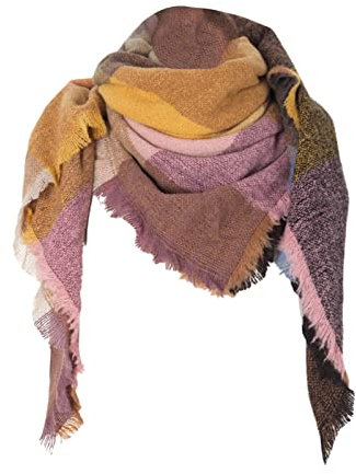 Dreieckstuch Stola Schal mit Kaschmir und Wolle für Damen Mädchen Kinder - Hochwertiges Cashmere Halstuch im Wild Mind Leo Muster - Damenschal perfekt für Frühjahr Sommer Herbst WinterA005