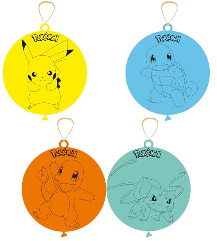 amscan 9917129 Offiziell lizenzierte Pokémon-Luftballons für Kindergeburtstage, 40,6 cm, 4 Stück, Mehrfarbig