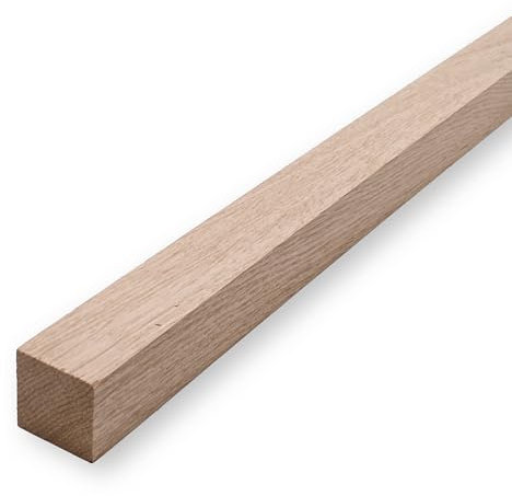 ZUSCHNITTPROFI.DE® Holzleiste (2,8 x 2,8 x 50 cm) – naturbelassenes Holzpaneel aus massiver Eiche – DIY Holz für verschiedene Bau-Projekte