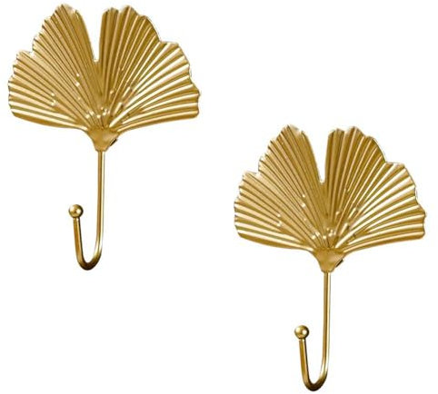 Desikixudy Appendiabiti Dorato Porta Chiavi, Foglie Decorative Ganci in Metallo Ganci da Parete Appendiabiti