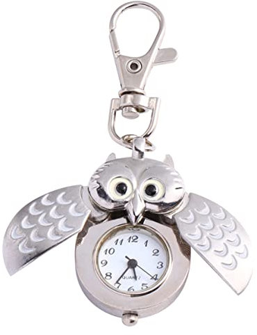 VALICLUD 1stück Retro Eule Taschenuhr Mit Karabiner Schlüsselanhänger Bewegung Cartoon Design Geschenkidee Für Freunde Und Familie Langlebig Und Praktisch