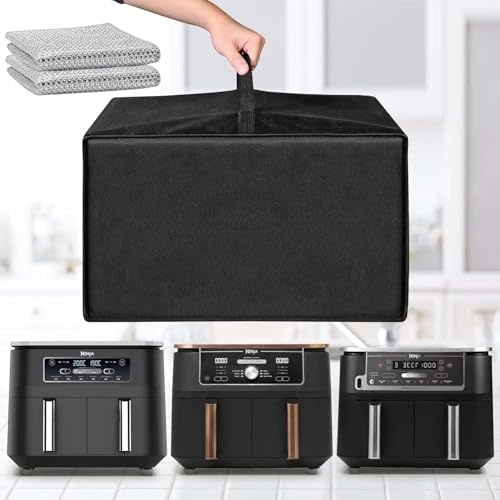 Air Fryer Dust Cover, Heat-Resistant Waterproof And Dust-Proof 600D Nylon Material, Compatible For Ninja/AF400UKCP/AF400UK/AF451UK/AF300UK Dual Zone Digital Air Fryer.