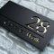 Personalised House Number Plaques with Solar Light Personalised House Number Plaques Slate House Signs Personalised Door Number Plaques for Wall Outside (Black + Gold)