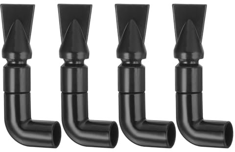 QUARKZMAN 4stk Aquarium Düse 360°Frei Drehbar Plastik Aquarium Pumpe Düse 15mm/0.59 AD Flach Wasser Auslass Rücklauf Rohr Anschluss für Aquarien Becken(Schwarz)