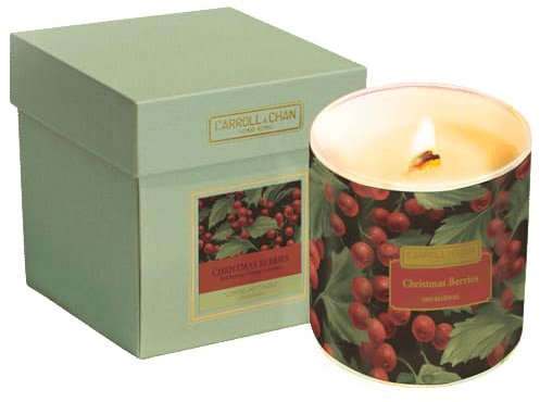 Kerstbessenpotkaars 100% Bijenwas