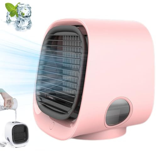Aire acondicionado Oribreeze, mini enfriador de aire portátil recargable de escritorio con 3 velocidades de viento, aire acondicionado multifuncional de bajo ruido for oficina, dormitorio, escuela / 1