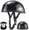 CZSBXBHD German Style Motorcycle Half Helmet Beanie Cruising Skull Cap Small Motorbike Helmet, Half Shell ECE Approved Men Women Retro Open Face Helmet, for Chopper Moped Scooter,C,S 55~56CM