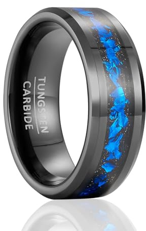 SOXEMAN Anillos de boda para mujer, anillos de tungsteno para hombre, joyería general para parejas, 8 mm de ancho