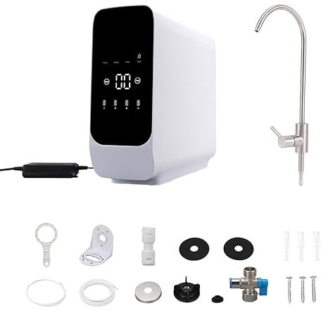 OSWNKW RO-Wasserfiltrationssystem, Umkehrosmosefilter, 600GPD hohe Effizienz, Filterwechsel-Erinnerung, kein Wassertank erforderlich, TDS-Reduzierung, kompakt (RO600G)