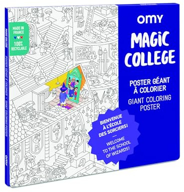 Omy Riesiges Malposter – Magie – Burgen, Prinzessinnen und Ritter | Entdecken Sie eine Märchenwelt voller Wunder, 101,6 x 71,1 cm, kreatives Spielen und Spaß für Kinder, Jugendliche, Erwachsene und