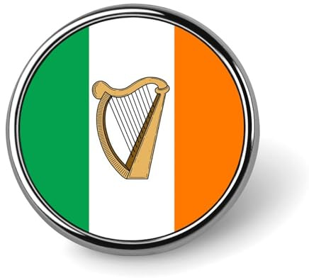 Irische Flagge Irland Harfe Mode Runde Brosche Anstecknadeln Abzeichen für