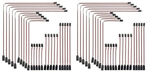 Tynmoel 50 Stück JR Servo Verlängerungs Kabel, Servo Kabel, Stecker Buchse JR Stecker, RC Servo Verlängerungs Kabel für RC Auto