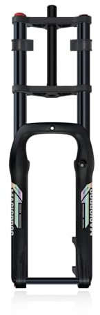 20 26'' Forcella Ammortizzata per Bici da Neve 4.0 Pneumatico Fat Bike Forchetta Ad Aria Viaggio 190mm DH Forcella Anteriore Smorzamento Regolazione ASSE Passante 15 * 135mm(Black A,20in)