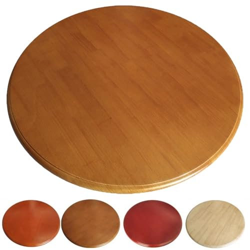 BGBZHMMEE Ø 60-120 Cm Lazy Susan Drehteller, Großer Serviertablett Aus Holz, Esstisch Drehbares Tablett, 360° Drehbare Basis(Teak wood,110cm/45in)
