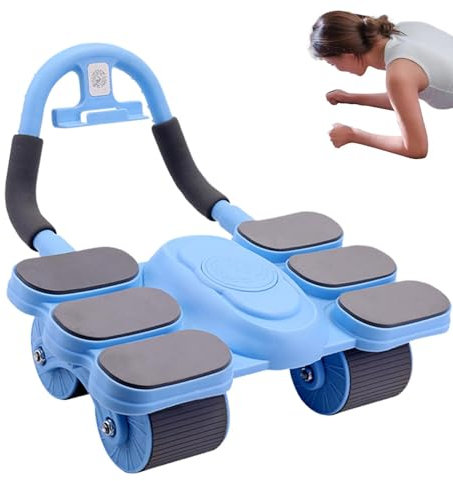 Ab Roller Wheel, Automatic Rebound Fitness Ab Roller Machine, Four-Wheel Abdominal Wheel Core Workout Equipment for Women and Men, Stable and Effective Core Strengthening Ab Roller for Home Fitness