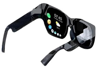 VEKELETE Gafas de Realidad Virtual 3D inalámbricas con cámara HD, Control Inteligente, Gafas de Sol Todo en uno, Gafas Inteligentes de Realidad Virtual a Todo Color(Grey-Black)