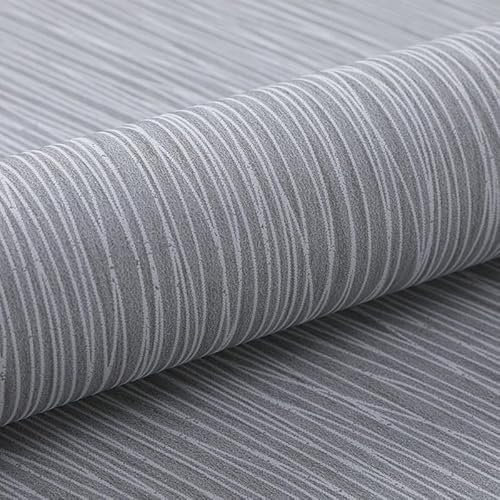 Snewvie Plain Textured Wallpaper Dark Grey Shabby Chic Striped Wallpaper Covering Wardrobes Bedroom Living Room DIY Refurbished Removable Thick Non-Woven Wallpaper for Living Room Bedroom