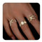 FloralGrace 3 Stück Karat Gold Muschelringe, Ring Set Gold, Seestern, Zierliche Muschelwellen Finger Stapelbare Statement Ringe, Sommerschmuck für Frauen und Mädchen