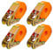 Relaxdays Spanngurte mit Ratsche, 4er Set, 5 m, 500 kg, Ladungssicherung Auto, Anhänger, reißfeste Zurrgurte, orange