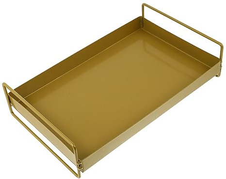 LIGIGWASH Bandeja De Metal Dorada Asas Para y Frutas Para Organizar y Mesas y Cafeterías