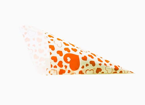 Spitztüten aus Papier Motiv Orange Herzen PGV Länge ca. 19 cm für ca. 125 g Inhalt (1000 Stück)