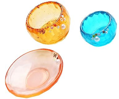 DIYEAH 3 Piezas Mol Silicona para Diy Molde para Tazón y Plato Molde Creativo de Goteo de Cristal para Manualidades Casa y Tienda