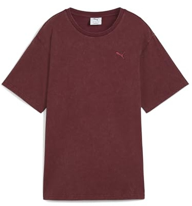 PUMA Damen Essentials Elevated Relaxed Wash T-Shirt XXL, Ruby Shimmer Red