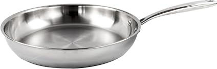 Nerthus FIH 1580 sartén de acero inoxidable 3 capas base full induction, sin antiadherente, compatible con todo tipo de cocinas, profesional y duradera