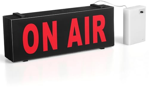TOVINANNA LED Warnschild „On Air“ Sendebetrieb Kompakt Blendfreies LED Licht Sicheres Material für Büro Studio Café und Bar