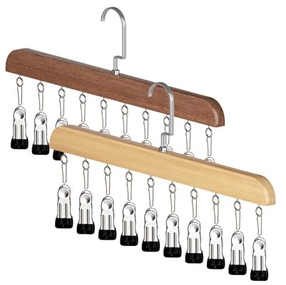 Kleiderschrank-Organizer Mit 10 Clips, Platzsparender Hänge-Organizer Mit 360°-Drehbarem Haken Für Hosen, Leggings Und Hüte (2PCS)
