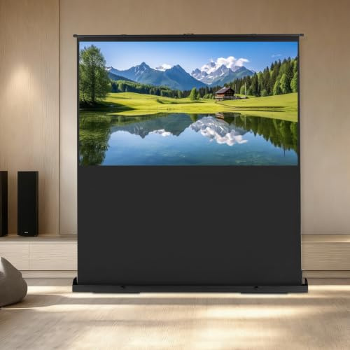 Mermajestic Tragbare Leinwand Beamer 80 Zoll 16:9 Bildschirm 1.2 Gain für 4K 8K Ultra HD 3D HDR Outdoor Indoor Standleinwand höhenverstellbar Pull-Up Projektionsleinwand für Party Camping Kino