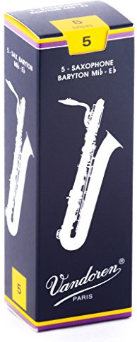 Vandoren SR245 Traditional Strength 5 Reeds for Baritone Saxophone