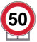 LittleBloom Segnale Stradale Cartello Cantieri Velocità 50 km/h D 60 Acciaio Rifrangente