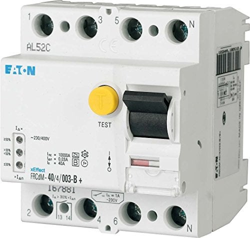 Eaton 167893 digitaler allstromsensitiver FI-Schalter, 40A, 4p, 30mA, Typ G/B