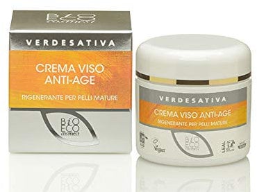 Crema Viso Anti-Age Rigenerante - 50ml - Con Estratti Naturali di Canapa, Vite Rossa e Aloe - Idratante Nutriente per Pelli Mature e Sensibili - Made in Italy