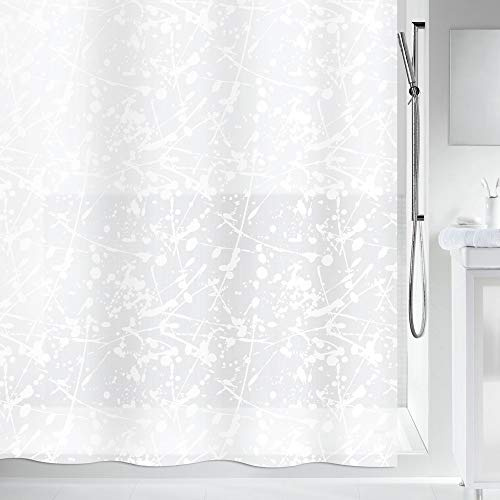 Spirella Anti-Schimmel Duschvorhang Bang Anti-Bakteriell, waschbar, wasserdicht PEVA 180x200cm Weiß