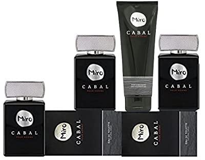 MIRO CABAL pour homme Eau de Toilette Spray 3 x 75 ml + 1 x Shower Gel 250 ml