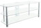 MAHARA Glass Corner TV Stand – Universal Clear Glass TV Unit 125cm wide with Glass Shelves and Cable Management – TV Floor Stand Suitable for up to 60” TVs and Max Weight 45Kg