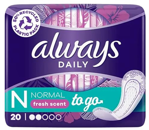 Always Dailies Liners Singles To Go Scented 20